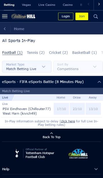 william hill bet in play|william hill live odds.